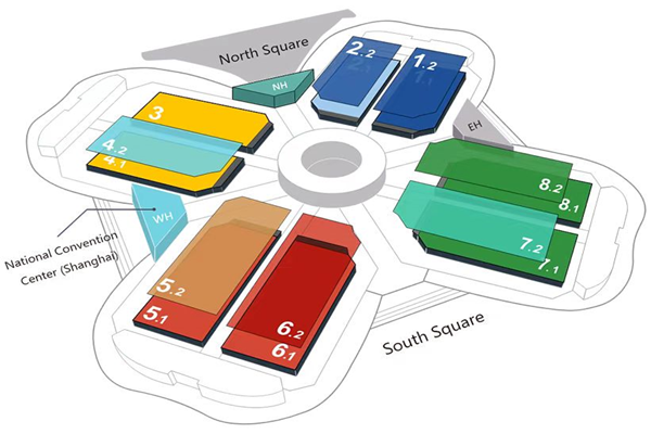 2025 CIIE 전시 구역 및 전시장 배치도